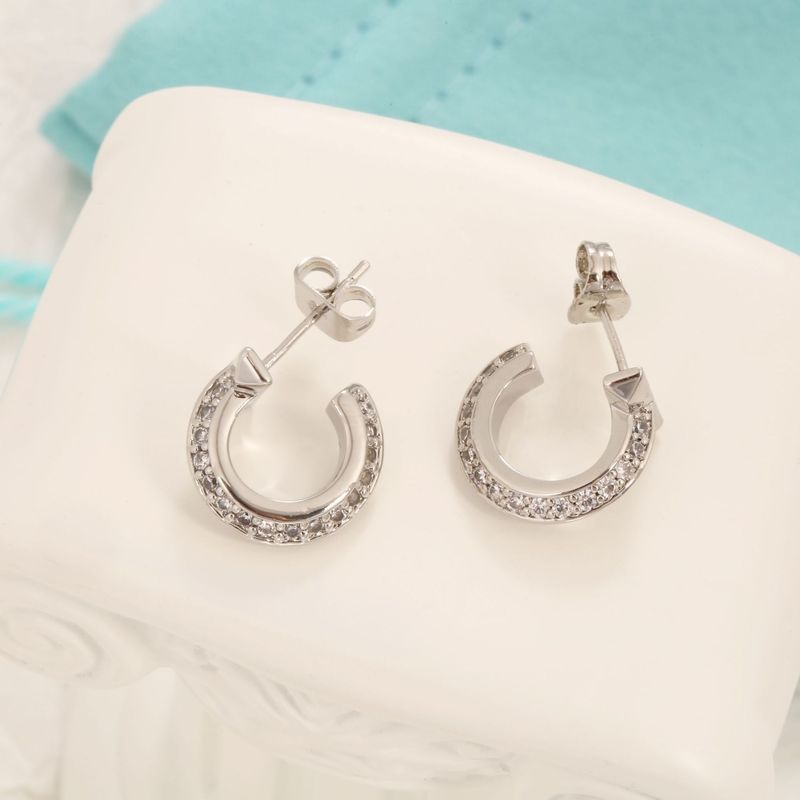 Unisex Inlaid With Dias High End Simple Trendy Earrings Niche Design_voghion.com