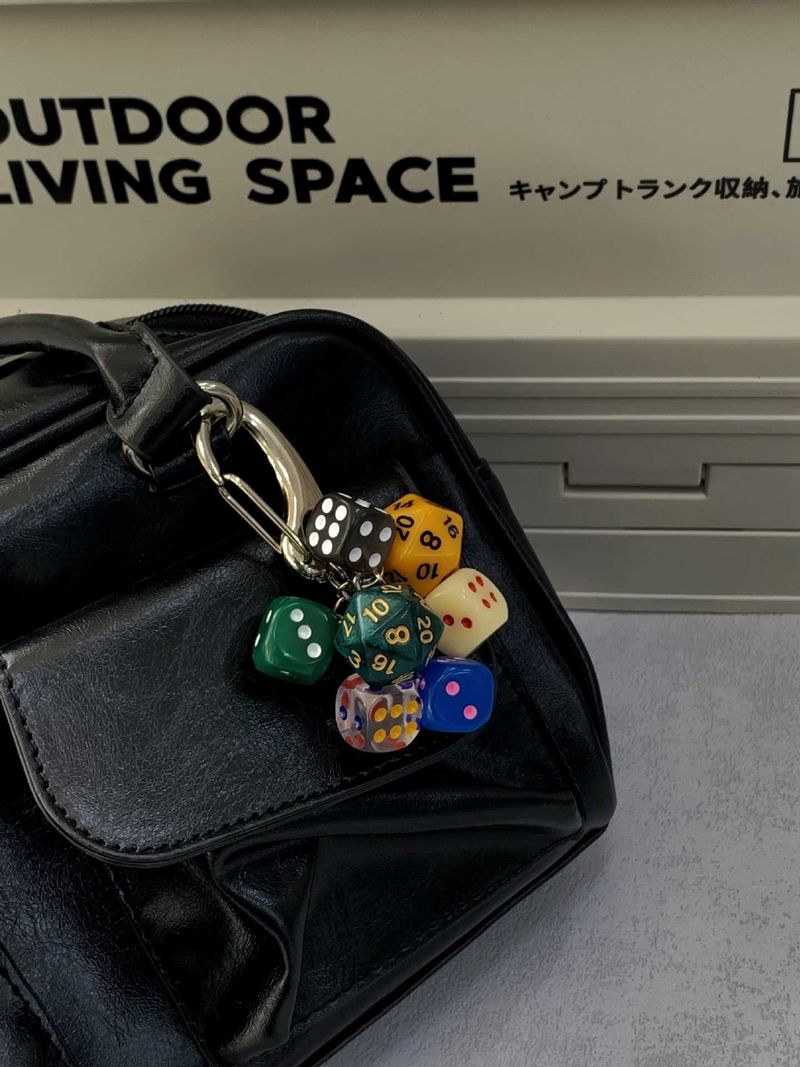 Creative Lucky Dice String Niche Handmade Personality Keychain Versatile Fashion Bag Pendant Design Cute Accessories_voghion.com