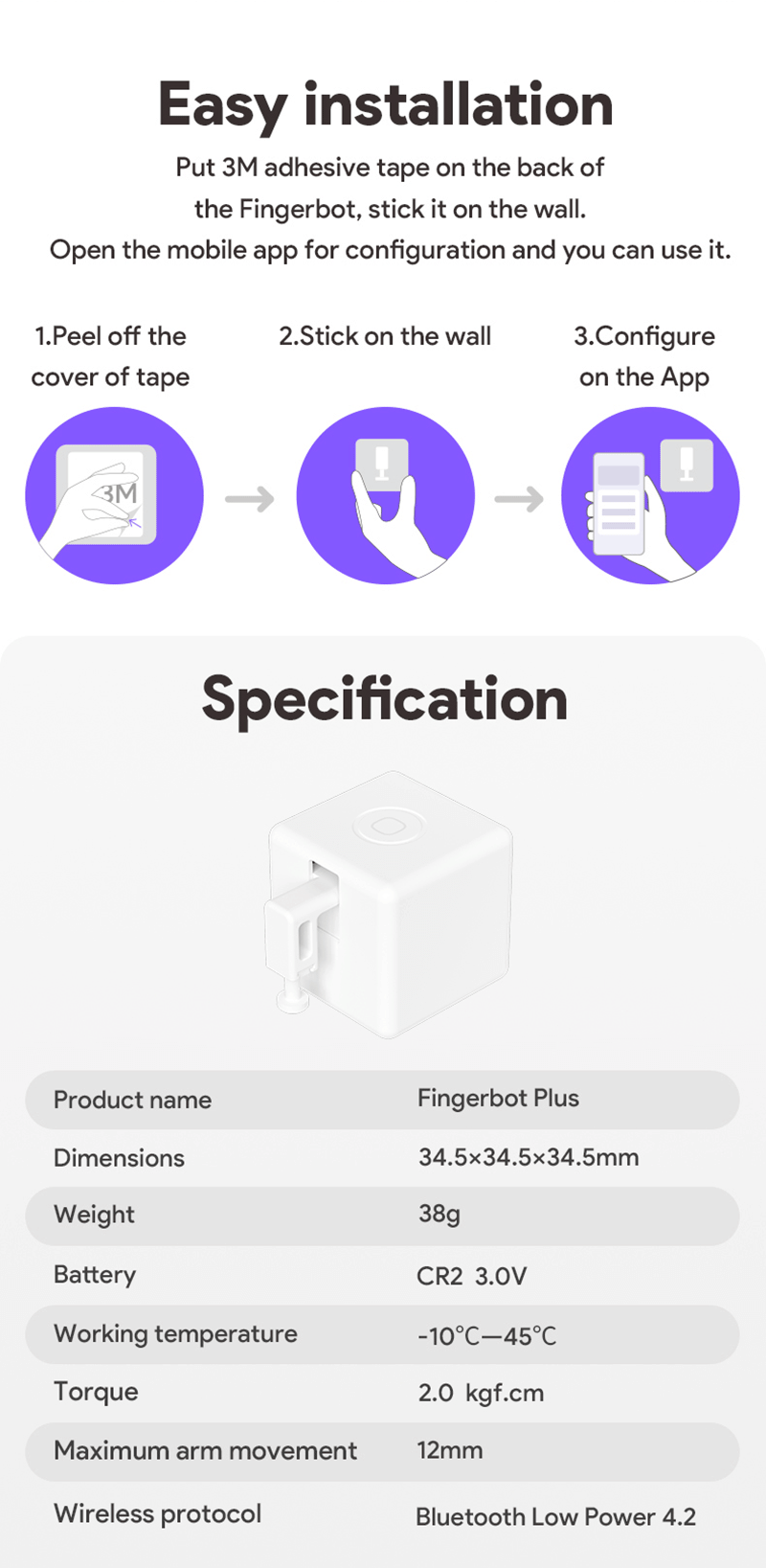 Tuya Zigbee Plus Switch Button Pusher Touch Arms Fingerbot Smart Life Control Work with Alexa Google Home Alice_voghion.com
