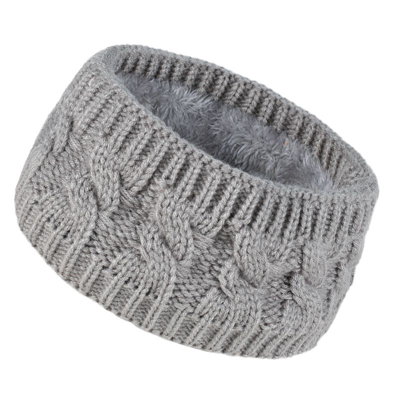 Bandeau en peluche tricoté en laine frite torsadée, couvre-chef élargi pour hommes et femmes, automne et hiver, chaud, sport, oreille_voghion.com