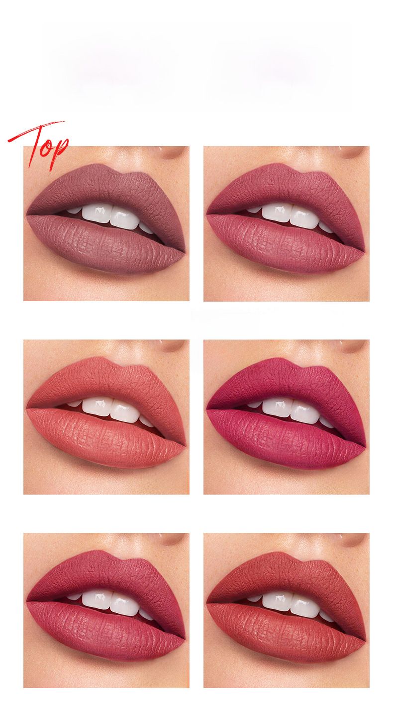 Pudaier Mini Capsule Velvet Matte Lip Glaze Smooth Colorful Non-Stick Cup Soft Velvet Texture Rossetto per tutti i tipi di pelle_voghion.com