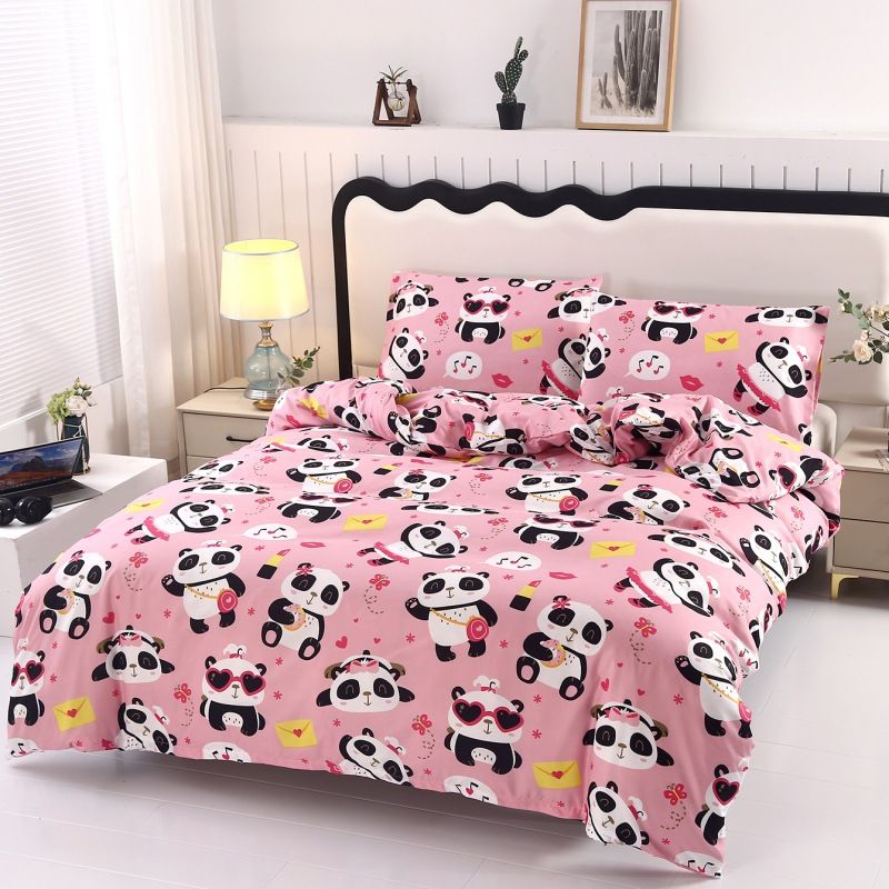 Conjunto de capa de edredom de algodão escovado de luxo estampado - roupa de cama macia tamanho casal/queen/king size para casa e dormitório universitário_voghion.com