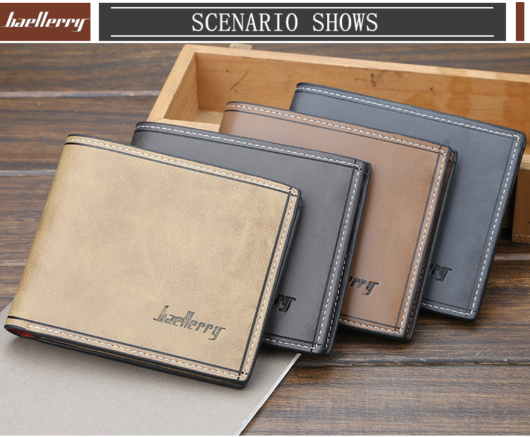 Baellerry Herren-Geldbörse, Neuankömmling, klassisch, neu, schlicht, kurz, mehrfarbig, optional_voghion.com