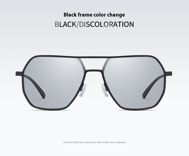 New Irregular Aluminum Magnesium Men's Sunglasses Driving Trend Sunglasses Night Vision Color Changing Anti UV Polarizing Lens_voghion.com