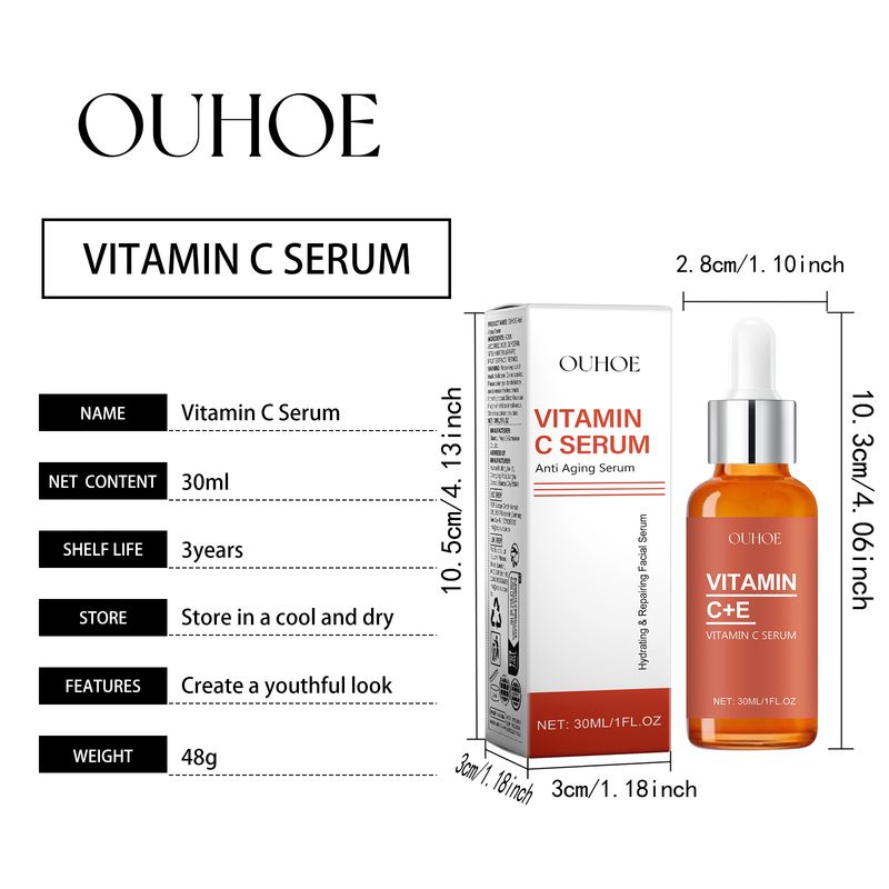 OUHOE Vitamin C Serum, Moist Tender Firming Skin Fade Out Fine Lines Anti-Wrinkle Skin Cream_voghion.com