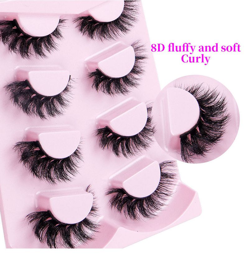 False Eyelashes High Mink Hair 4 Pairs Of Fried Messy Eyelashes False Eyelashes Multi Layer Thick Curled Eyelashes_voghion.com
