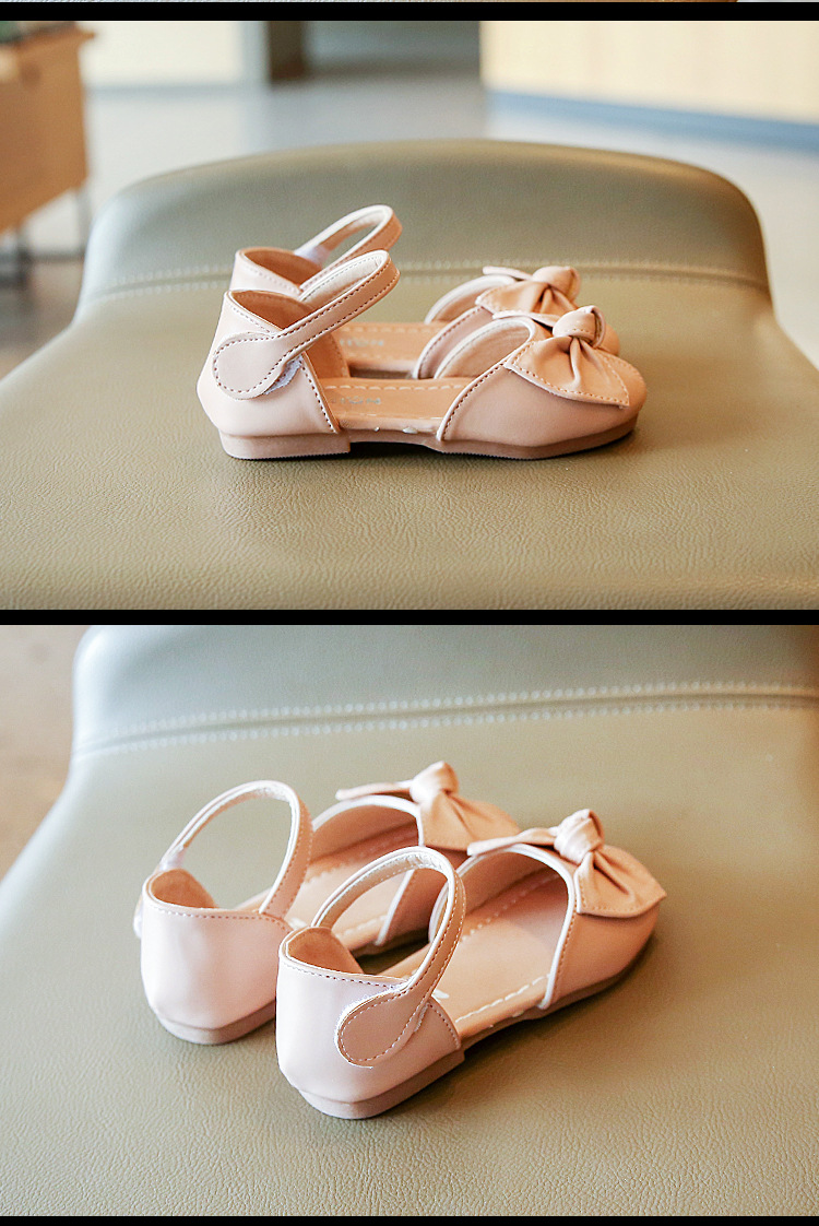 2024 primavera/verão nova edição coreana meia sandálias da menina do bebê arco princesa couro moda sapatos casuais_voghion.com