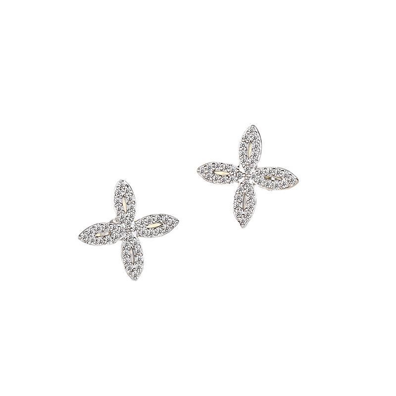 Fashionable flower earrings for women, pure silver needle earrings, high-end feeling, simple and exquisite small_voghion.com