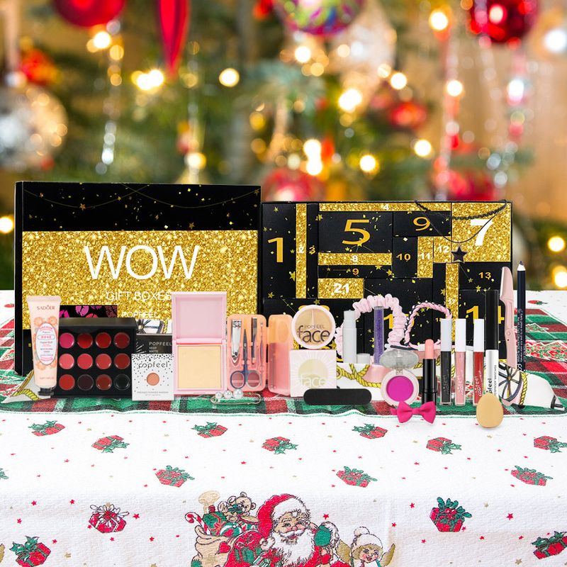 Eye Shadow Popfeel Makeup Set Holiday Gift Box Eye Shadow Lipstick Cosmetics Combination Christmas Gift 24 Piece Set_voghion.com