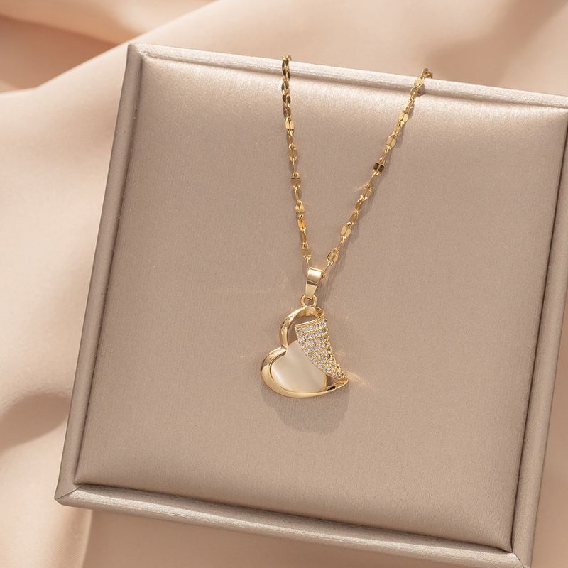 Necklace Women's 2022 New Cat Eye Love Titanium Steel Necklace, Unique Design, Versatile And Colorless Collar Chain_voghion.com