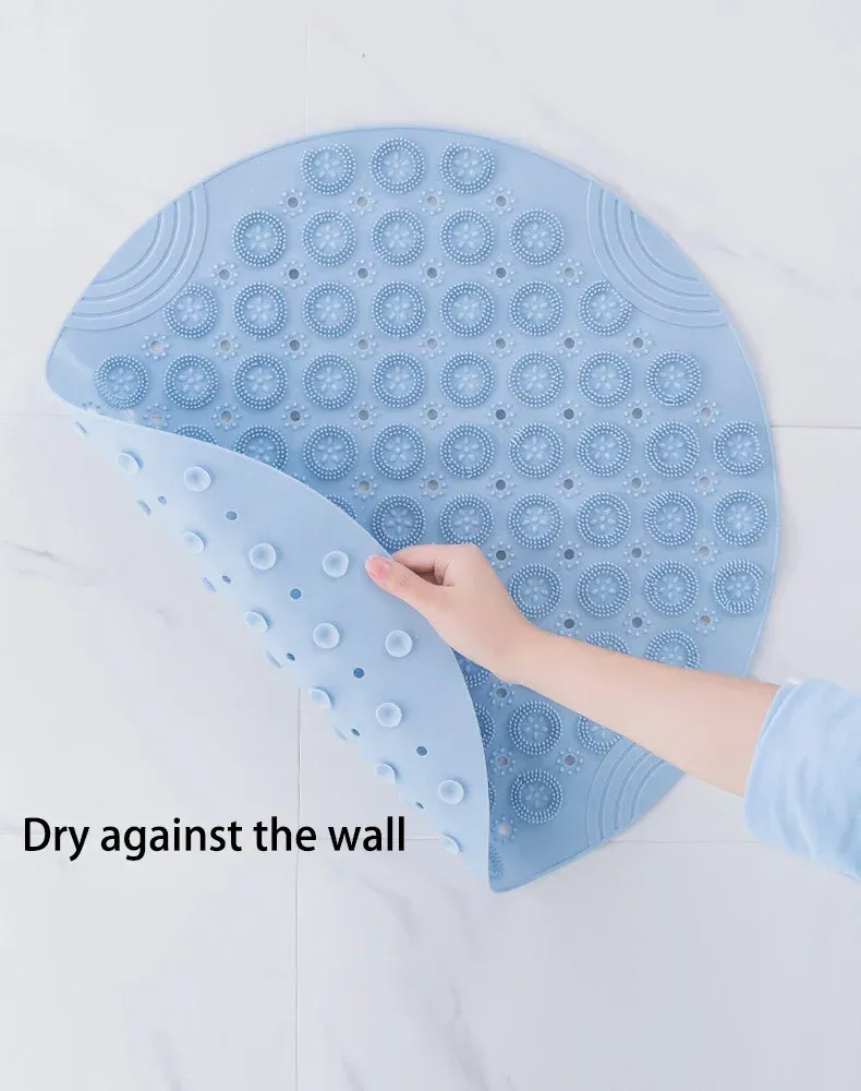 Anti-Rutsch-Duschmatte, PVC-Badematte mit Abflusslöchern, Fußmassage-Textur, schnelltrocknend (55 x 55 cm), EU-Badezimmersicherheit_voghion.com