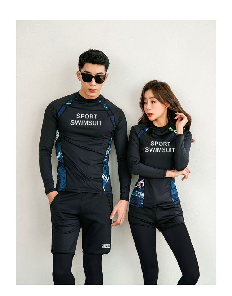 Women's Clothing Men's Long Sleeved Diving Suit, Women's Split Slim Chest Pad Jellyfish Surfing Suit, Couple Sunscreen Hot Spring Swimsuit New Style_voghion.com