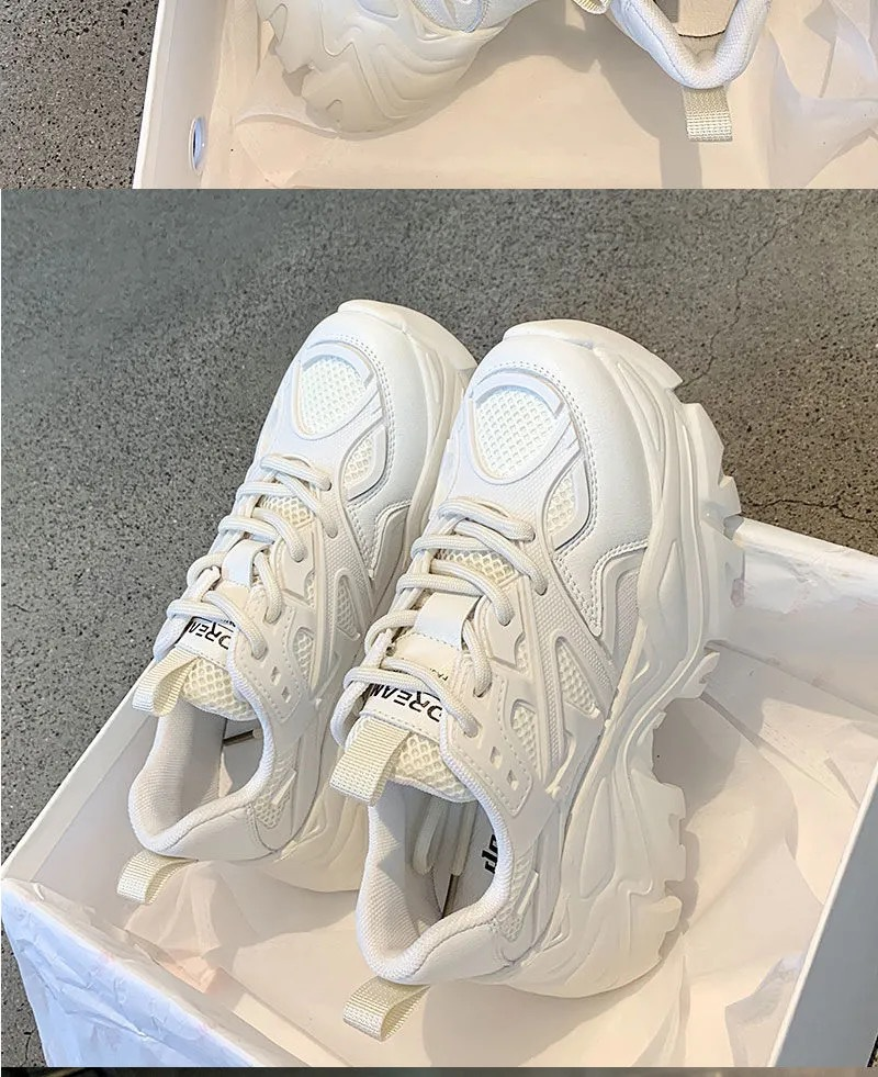Respirant papa chaussures mode féminine 2023 nouvelle plate-forme décontractée polyvalente maille baskets améliorant les chaussures de course_voghion.com