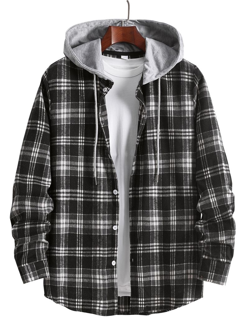 Herren Hut Overall Revers Druck Bedrucktes Hemd Herrenhemd_voghion.com
