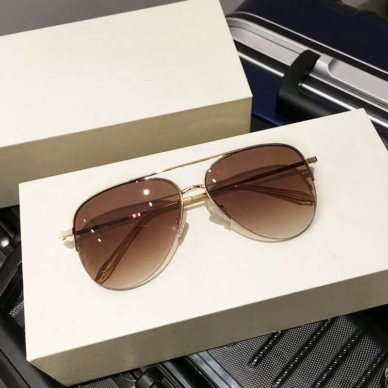 Brown Men High-End Polarized Sunglasses Driving Large Frame Aviator Big Face Sunshade Glasses For Women_voghion.com