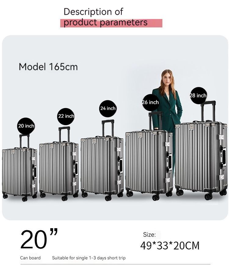 Nuovo trolley multifunzionale per studenti, valigia da viaggio con ruote universali silenziose, valigia per codice, valigia da imbarco per uomini e donne_voghion.com