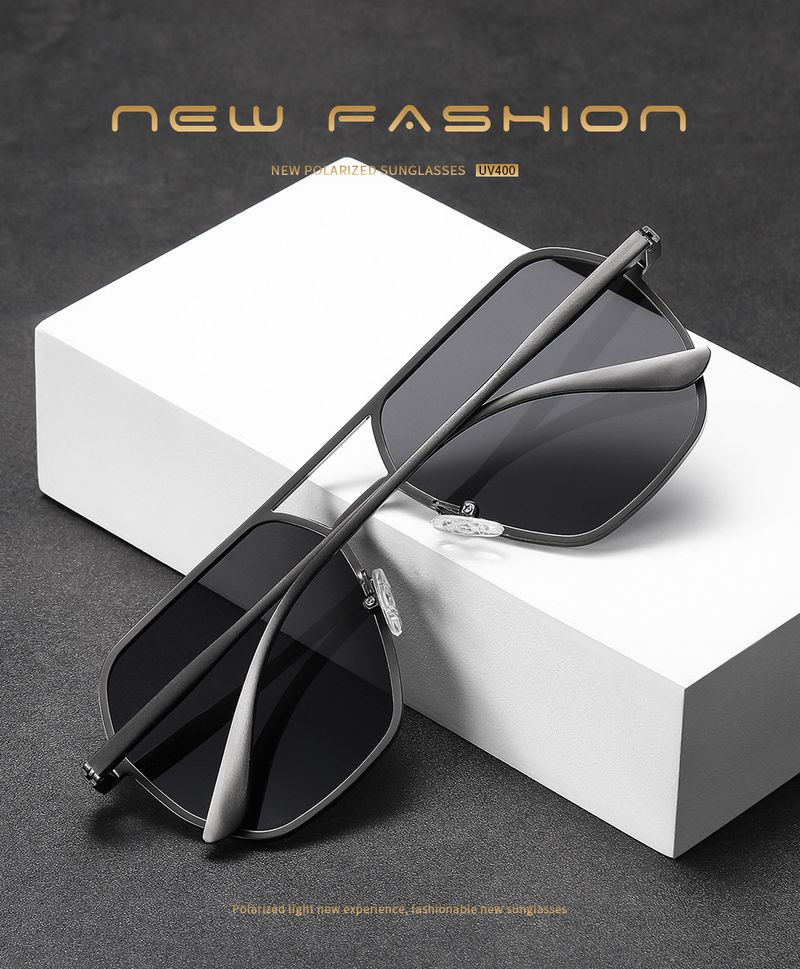New Irregular Aluminum Magnesium Men's Sunglasses Driving Trend Sunglasses Night Vision Color Changing Anti UV Polarizing Lens_voghion.com