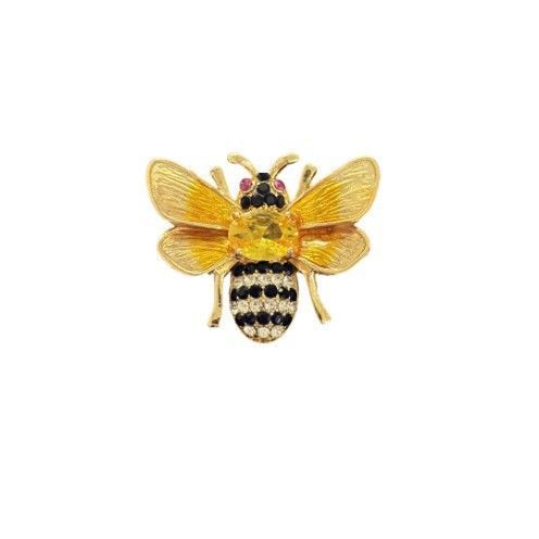 25 New Fashion Cute Little Bee Zircon Brooch Women's High-end Sweater Corsage Suit Cheongsam Pin Accessories_voghion.com