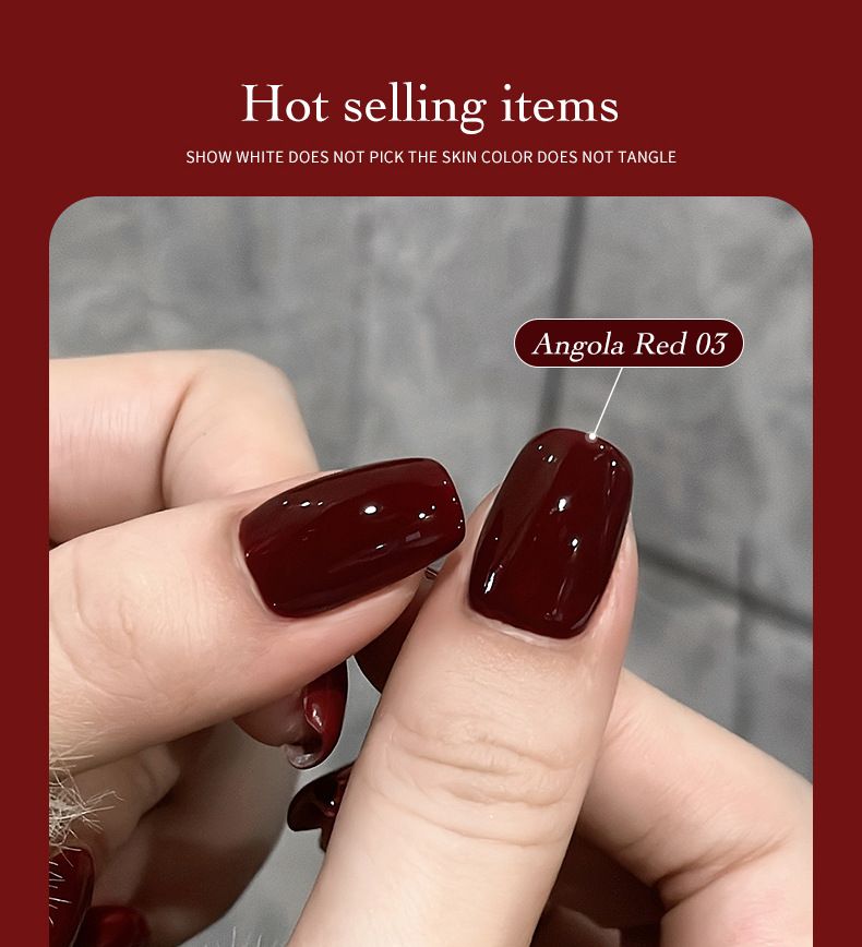 Gel per unghie rosso angora alla moda - Nuova uscita, tonalità ultra-perfetta, a lunga durata e resistente alle scheggiature - Set manicure per una finitura da salone_voghion.com