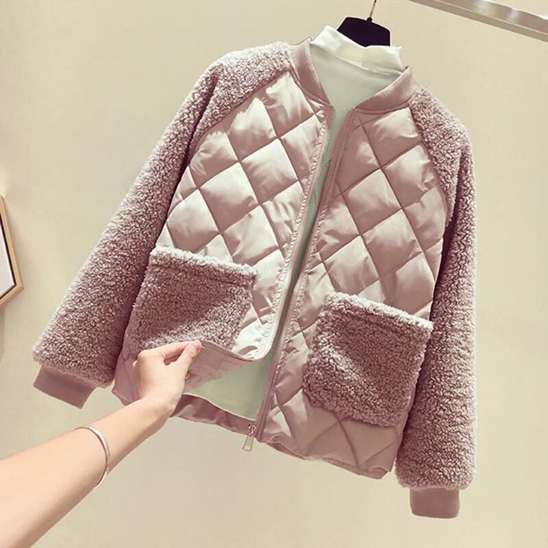 Chaleco acolchado de invierno de talla grande: relleno de poliéster grueso, diseño corto sin mangas, prenda de abrigo moderna con cuello (blanco/M-6XL)_voghion.com