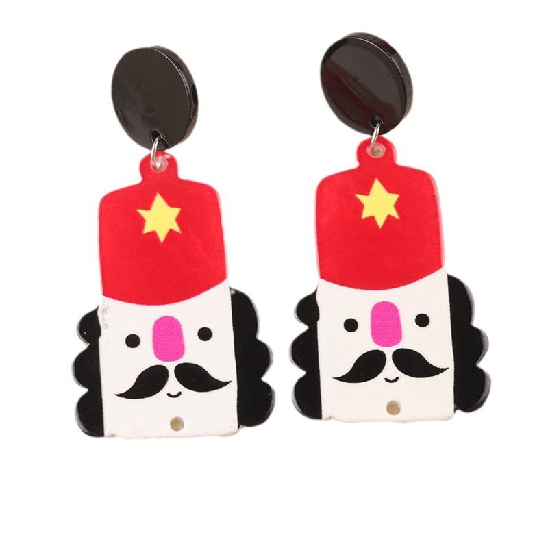 Series Cup Snowman Acrylic Studs Cartoon Christmas Tree Hat Boots Earrings Jewelry For Women_voghion.com