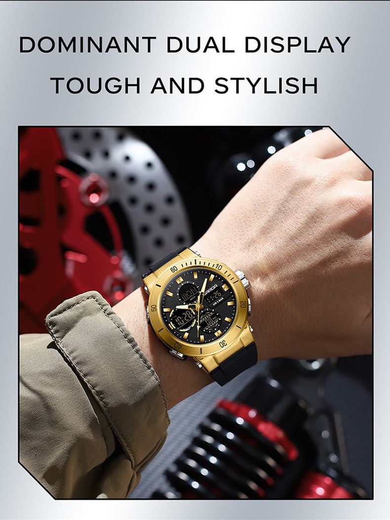 Men's And Women's Sport Digital Watch With Analog Display, Waterproof, Luminous, Multi-Function For Outdoor Activities, Students, And Daily Wear_voghion.com