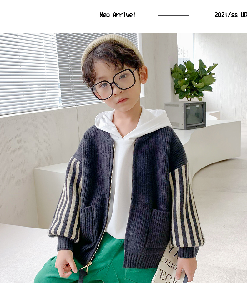 Children's clothing, cardigan 2024 new knitted sweater, jacket, big children's spring st, boys' autumn and winter_voghion.com