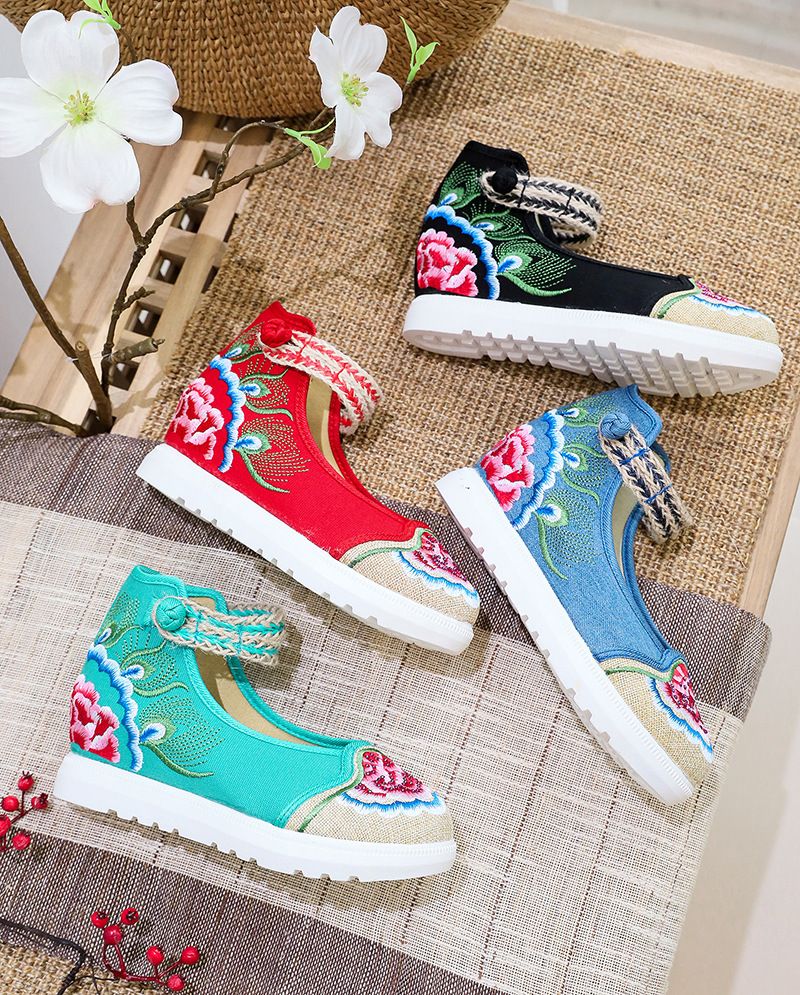 Hochhackige Damen-Einzelschuhe für den Frühling und Herbst mit großer weißer Sohle und erhöhten, schrägen Absätzen auf Leinwand_voghion.com