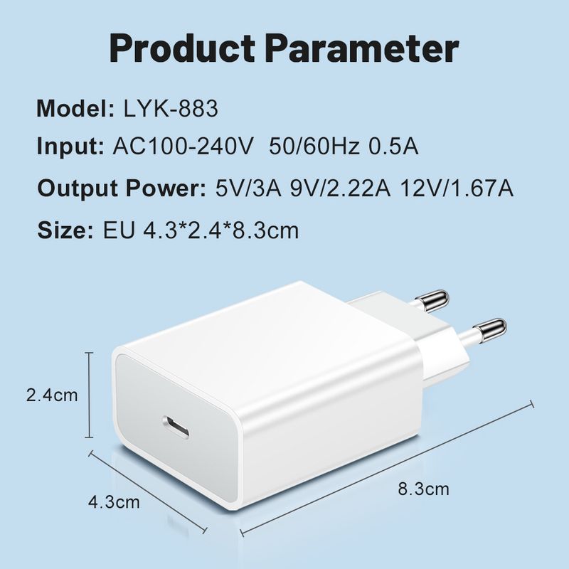Încărcător de telefon mobil pentru festivaluri de muzică, 20W QC3.0 PD, cu un singur port, standard american-european, cap de încărcare pentru călătorii standard britanic_voghion.com