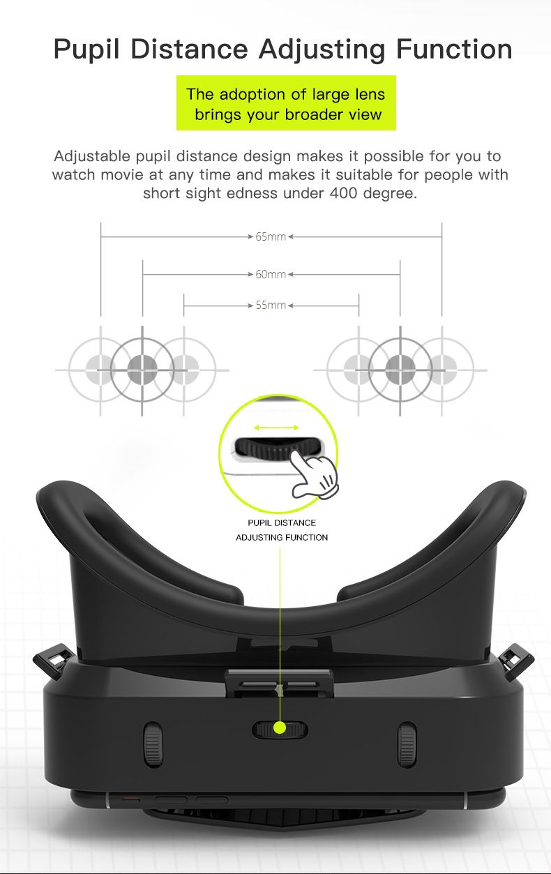 Cross border hot selling VRSHINECON Qianhuan VR glasses G10 virtual reality panoramic large screen mobile phone VR glasses_voghion.com
