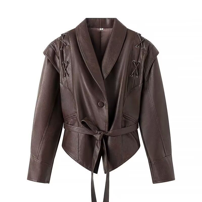 Giacca in pelle da donna ZA Autunno Inverno Nuovo stile da strada_voghion.com