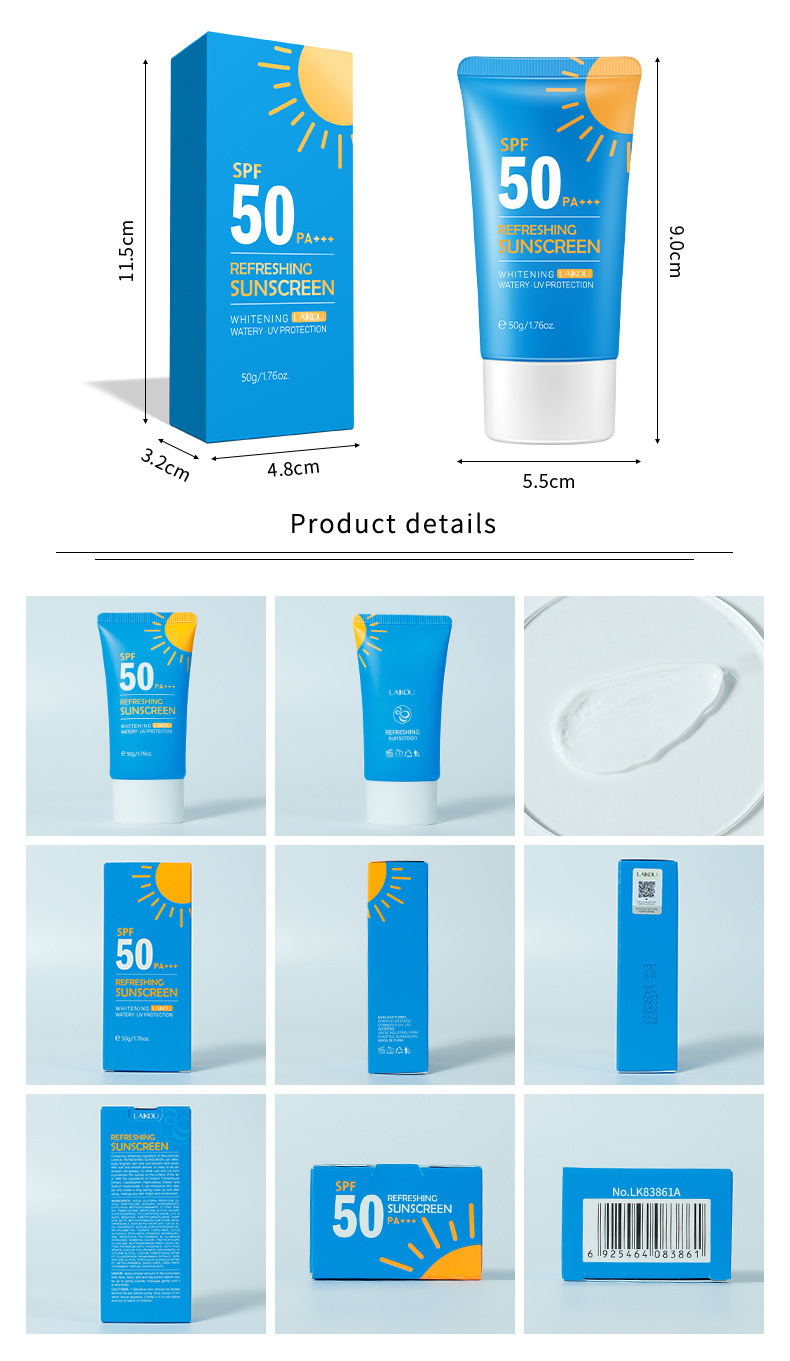 Päikesekaitsekreem Niisutav Värskendav Valgendav Päev Rasueritust Kontrolliv Päikesekaitsekreem Pleegitav Näohooldus SPF 50 plokk_voghion.com