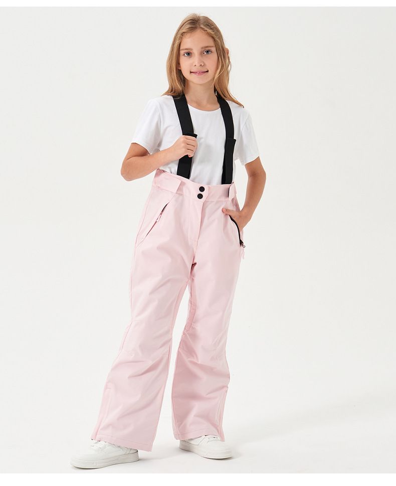 Wasserdichte Skihose für Kinder – Winddichte Winter-Schneeoveralls für Jungen und Mädchen (Größe 110–160, Weiß/Schwarz/Rosa/Lila/Orange)_voghion.com