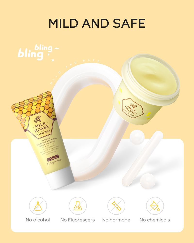 Esfoliantes e Tratamentos Corporais Cera para as Mãos com Leite e Mel 120g Máscara Hidratante para as Mãos Outono e Inverno_voghion.com
