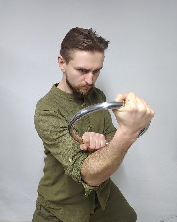 Anneau en acier inoxydable Wing Chun Yewen Sau, entraînement de force des mains collantes, Tsun Siu Lum, Kung Fu, autodéfense_voghion.com