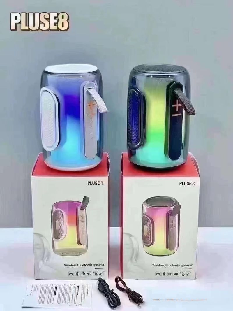 Pulse 8 Bluetooth Hoparlör Pulse8 Kablosuz Ses Yüksek Ses Kalitesi Işıklar Büyük Ses Düşük_voghion.com