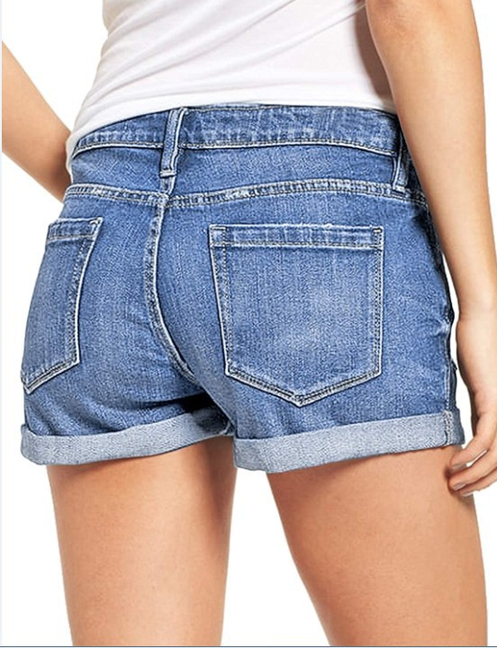 Pantaloncini di jeans strappati elastici da donna_voghion.com