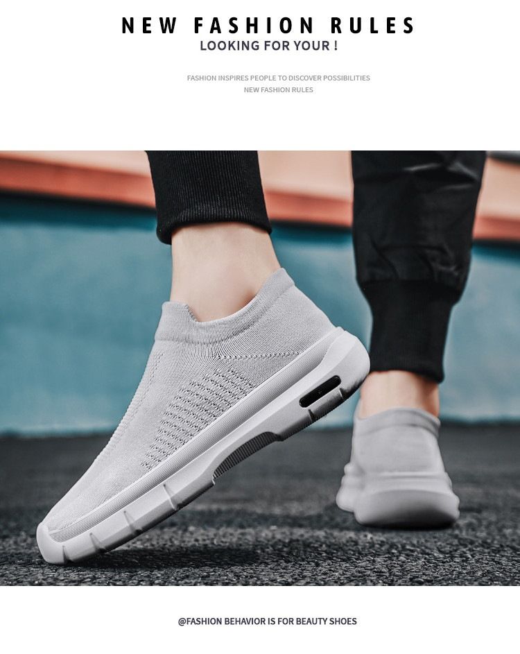 2024 new style flying woven summer and autumn breathable sports shoes men's slip on socks shoes casual coconut shoes wholesale_voghion.com