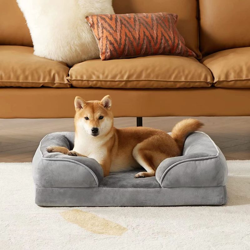 Bequemes, weiches, abnehmbares, waschbares Hundebett für Herbst und Winter, neues, warmes, atmungsaktives, einfarbiges Katzennest_voghion.com