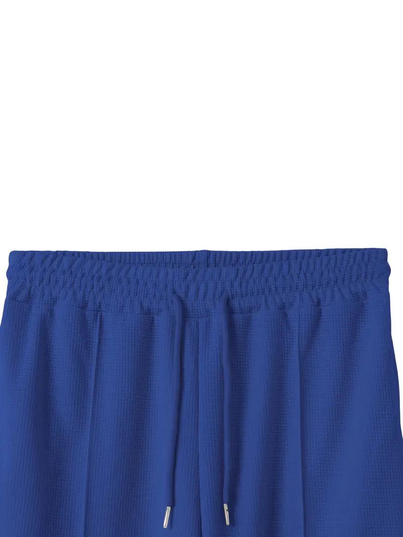 Men's Waffle-Knit Casual Pants -Straight Leg Lounge Pants With Drawstring (White/Grey/Black/Blue/Khaki) - Spring & Fall Essential S-XXXL_voghion.com