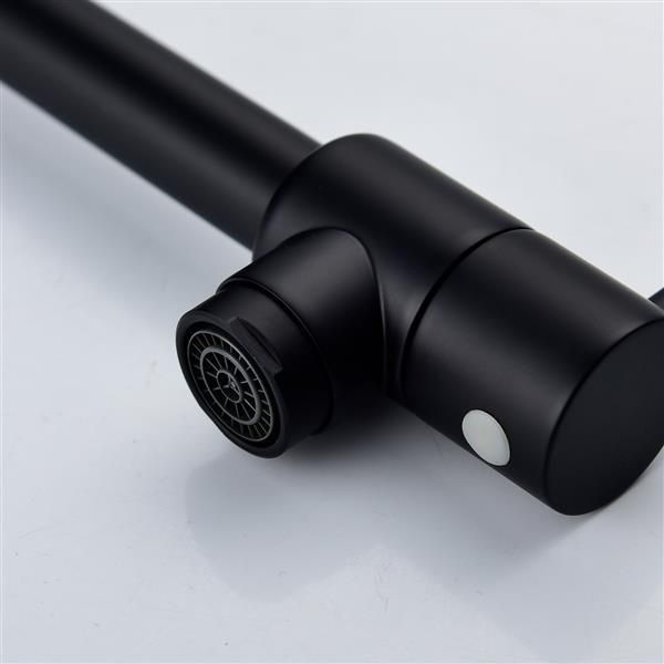 Brass Folding Faucet 1/2'NPT Wall Mount Kitchen Faucet Two Handles Cold Water Tap Black_voghion.com