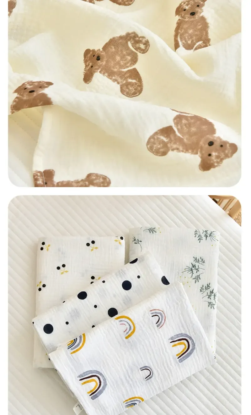 Newborn Muslin Blanket Baby Swaddle Summer Bedding Baby Stuff Thin Stroller Blanket Muslin Squares Receiving Blanket_voghion.com