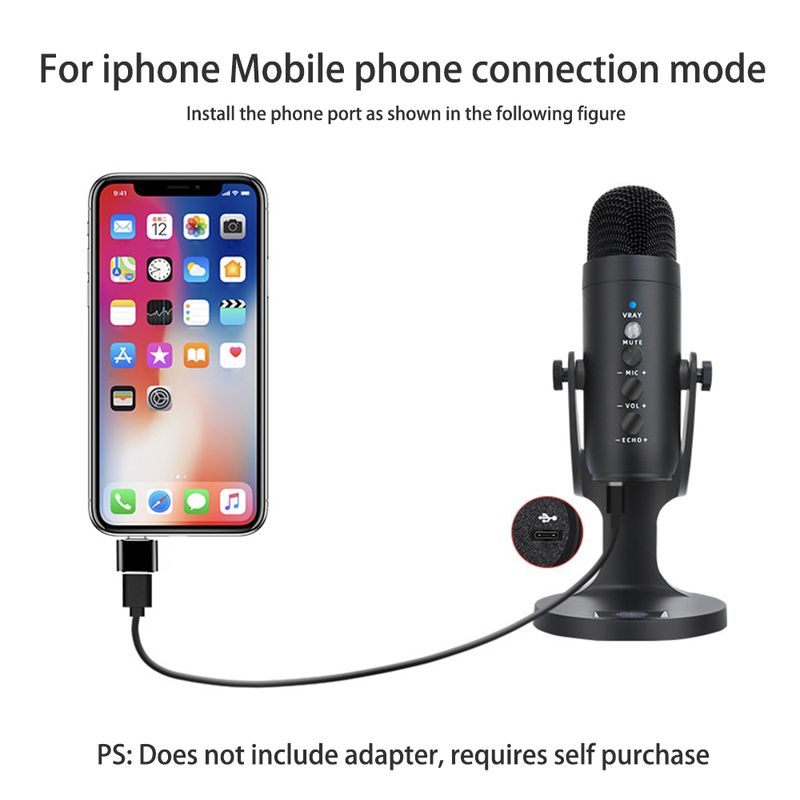 Profesionalni USB kondenzatorski mikrofon Studijski mikrofon za snimanje za PC Računalno igranje Streaming Podcasting Prijenosno računalo_voghion.com