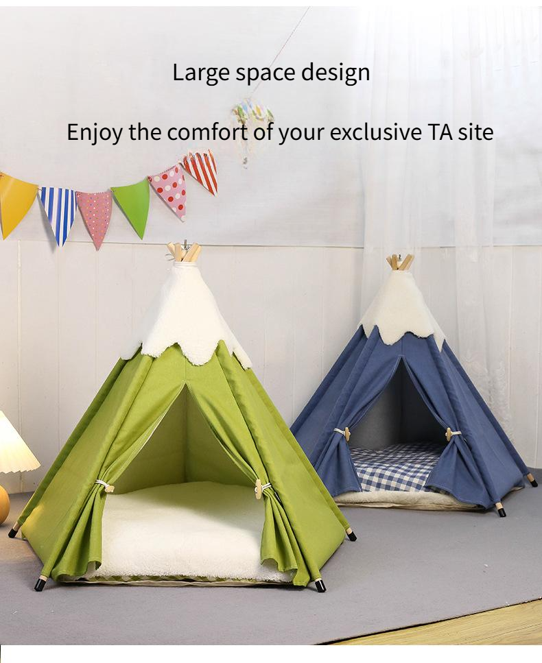 Tente pour animaux de compagnie, litière pour chat, tente pour chat, chambre amovible et lavable, niche de petite et moyenne taille, villa pour chat_voghion.com