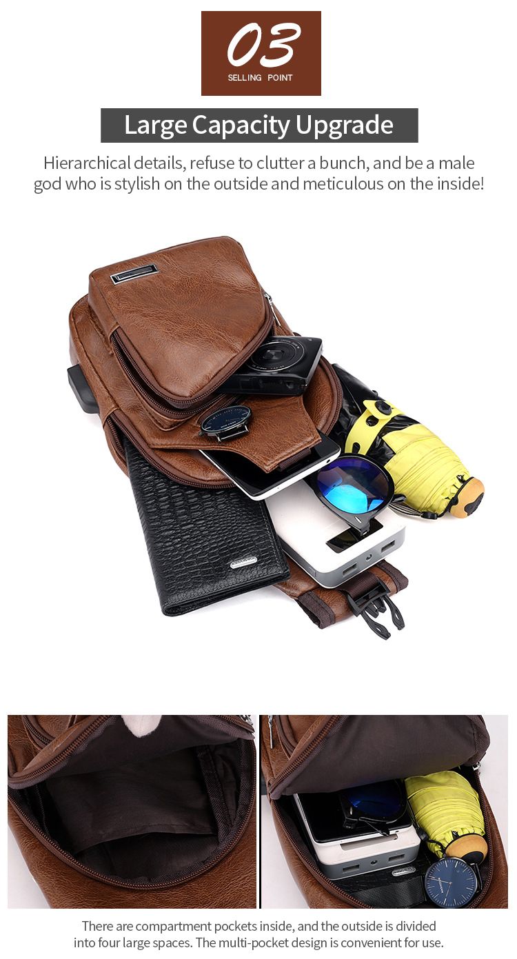 Herren USB Designer Männer Messenger Crossbody PU Leder Schultertaschen Paket Reise Brusttasche Bolso Hombre_voghion.com
