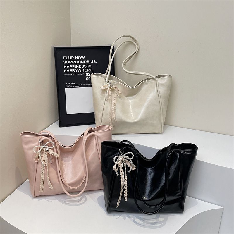 Borsa alla moda per donna, grande capacità, versatile, elegante, borsa a tracolla singola, tinta unita, semplice, leggera_voghion.com
