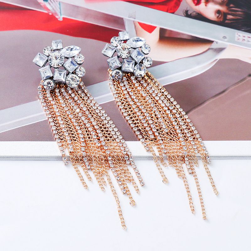Boucles d'oreilles à chaîne et à griffes en diamant, bijoux de tir de rue tendance et créatifs_voghion.com