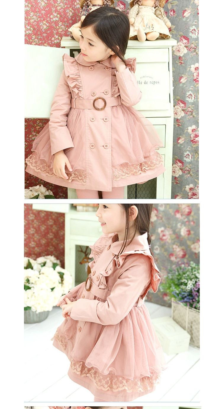Children's Clothing Girls Windbreaker New Korean Style Stylish Middle And Large Children's British Style Medium And Long Princess Coat_voghion.com