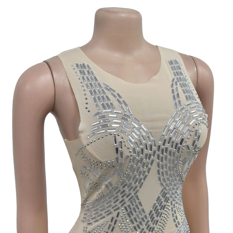 Damenbekleidung Modisches Damen-Kleid aus einfarbigem Gaze-Pressbohrerrock_voghion.com