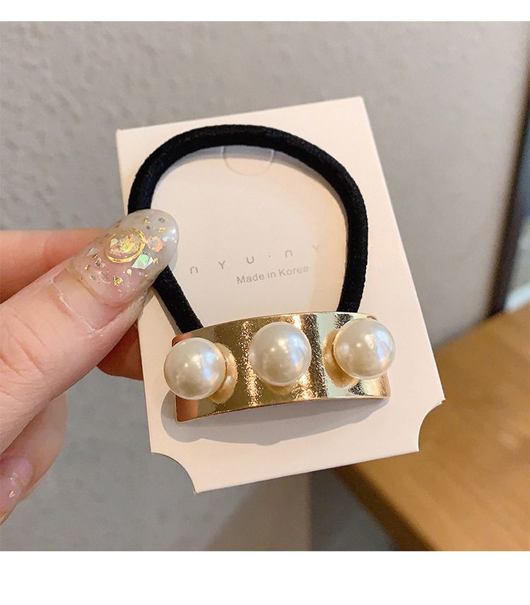 Instagram Carino e dolce piccolo cerchietto in pelle annodato a cerchio per capelli, cerchietto semplice in lega in stile foresta, maglia di perle rossa_voghion.com